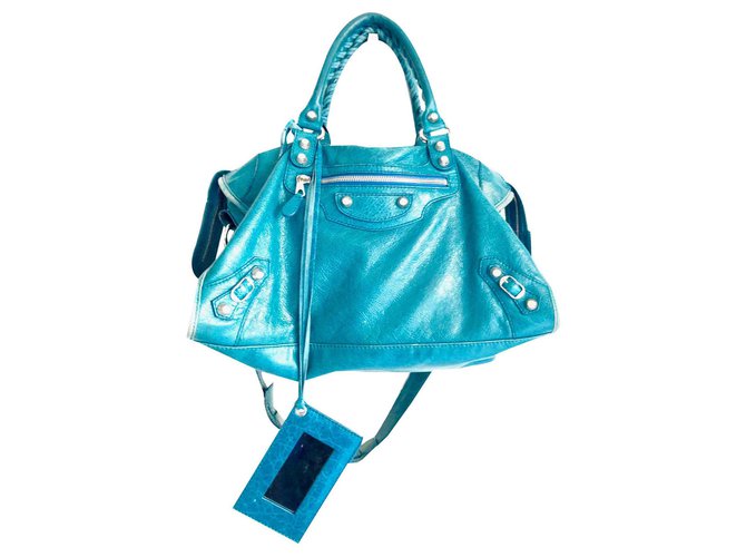 Balenciaga Handbags Turquoise Leather  ref.118295