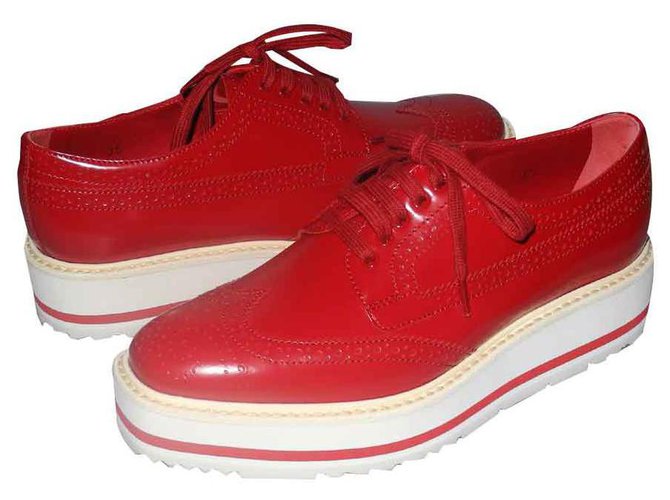 red leather box Lace ups Leather 