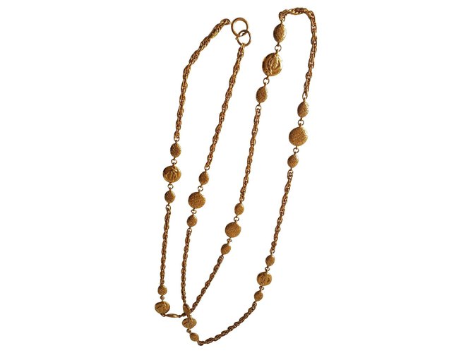 Chanel Lange Halsketten Golden Metall  ref.118332