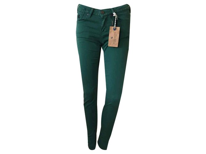 Maison Scotch jeans Coton Elasthane Vert  ref.118365