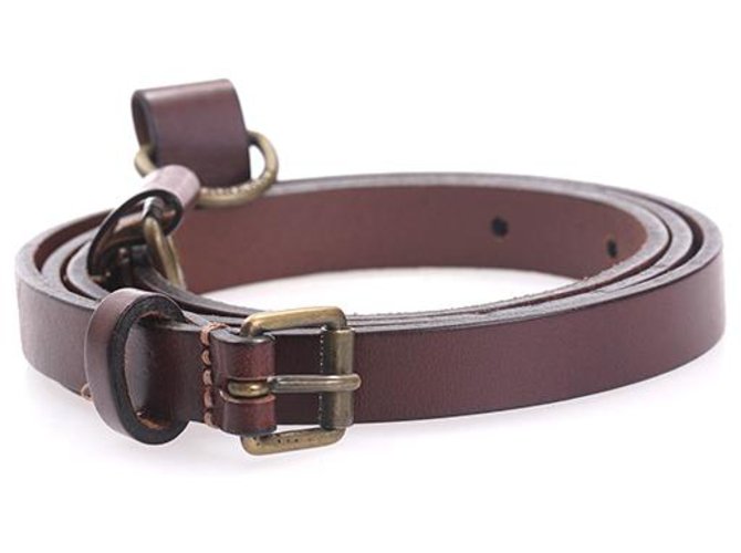 Burberry Brown Leather Belt Dark brown Pony-style calfskin  ref.118422