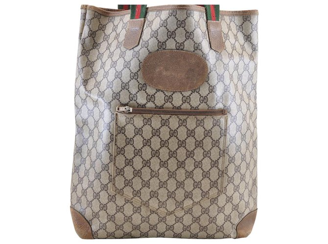 Tote bag Gucci Sherry Line GG Marrone Tela  ref.118470