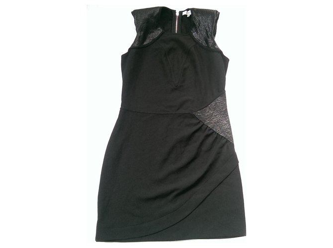 Iro Dresses Black Cotton Polyester Acetate  ref.118531
