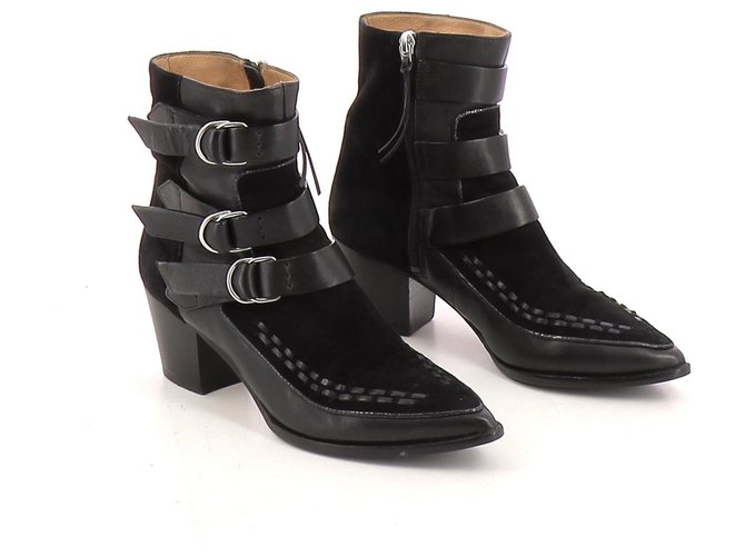 Isabel Marant Ankle Boots / Low Boots Black Deerskin  ref.118540