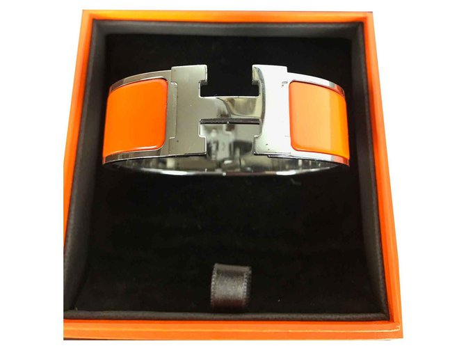 Hermès Klicken Sie auf H Orange Stahl  ref.118648