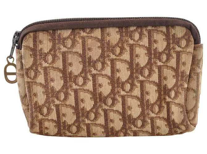 Dior Trotter Pouch Brown Cloth  ref.118654