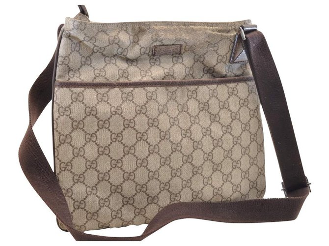 Gucci Sherry Line GG Shoulder Bag Brown Cloth  ref.118680