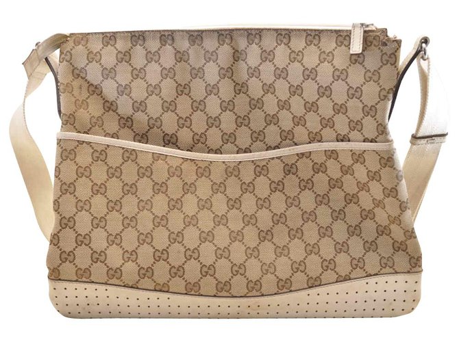 Gucci Sherry Line GG Shoulder Bag Brown Cloth  ref.118684
