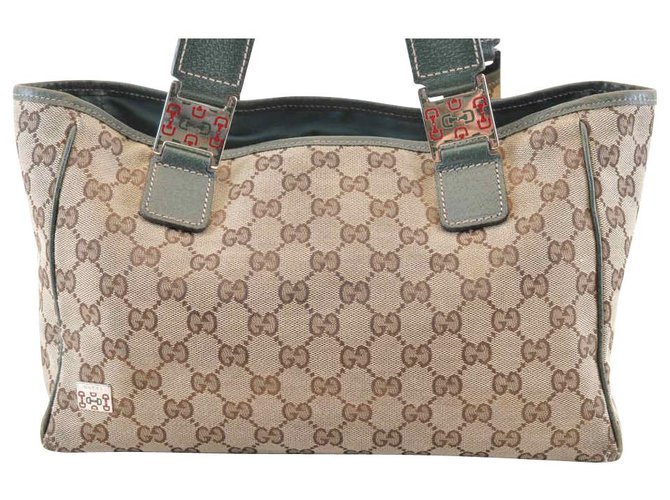 Gucci Sherry Line GG Tote Bag Brown Cloth  ref.118716