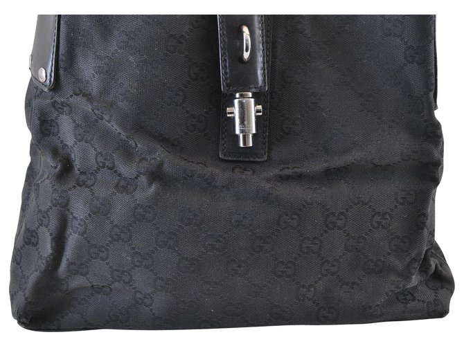 Gucci Sherry Line GG Shoulder Bag Black Cloth  ref.118729