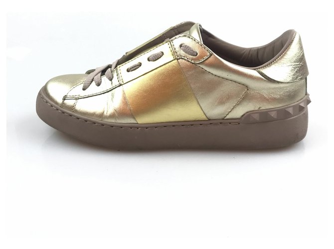 valentino gold sneakers