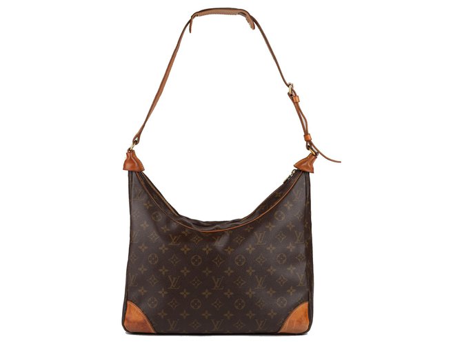 Very handy Louis Vuitton Boulogne handbag in monogrammed canvas and natural leather in good condition! Brown Cloth  ref.118834