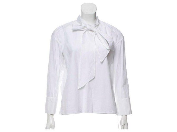 New with tag Céline white cotton blouse.  ref.118876