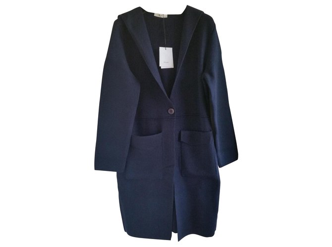 Nuovo con etichetta Céline cardi-coat in taglia M. Blu navy Lana  ref.118865