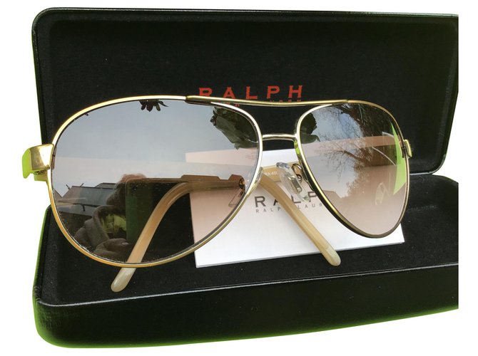 Montures lunettes solaires  Ralph Lauren Doré  ref.118899