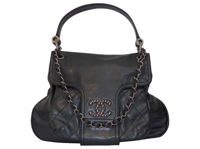 Chanel Totes Black Leather  ref.118908