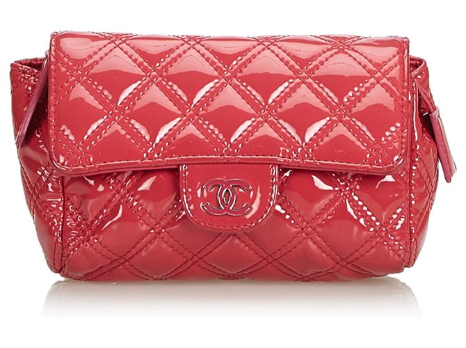 Chanel rosa Matelasse couro sintético bolsa de patente Couro envernizado  ref.118943
