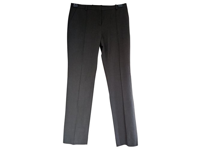 Céline Sublime cotton twill trousers CELINE 42 BLACK ANTHRACITE Dark grey  ref.119051