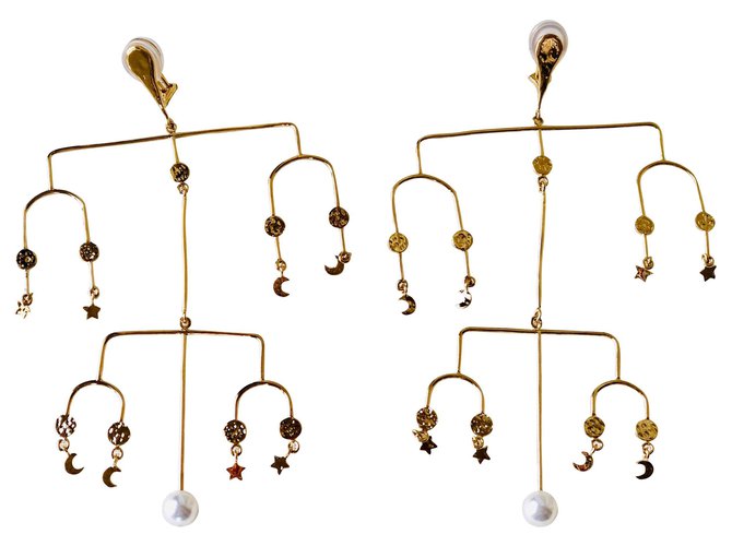Aurelie Bidermann Earrings Golden Metal  ref.119082