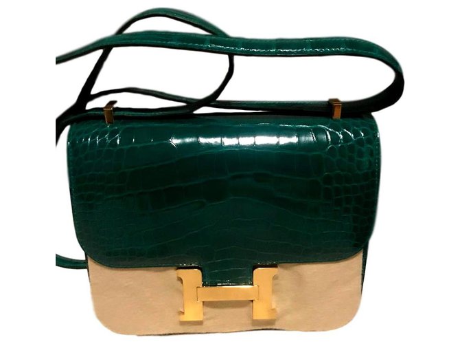 Hermès Constance Green Exotic leather  ref.119139