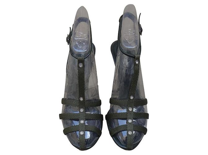 Sandali Sergio Rossi in pelle e tessuto verde