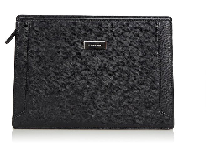 Burberry Black Leather Clutch Bag  ref.119184