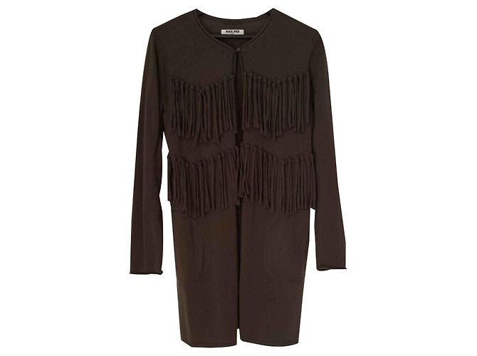 Max & Moi Strickjacke aus Wolle und Kaschmir Hellbraun