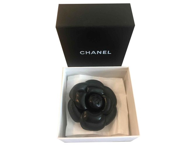 Chanel Camélia Tissu Noir  ref.140630
