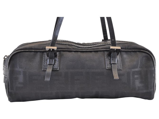 Fendi Zucca Shoulder Bag Black Cloth  ref.119326