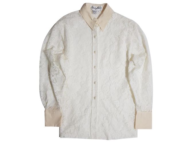 Camicia in pizzo bianca Diane Von Furstenberg con dettagli in seta Bianco Beige
