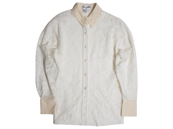 Diane Von Furstenberg Tops White Beige Silk Polyester  ref.119429