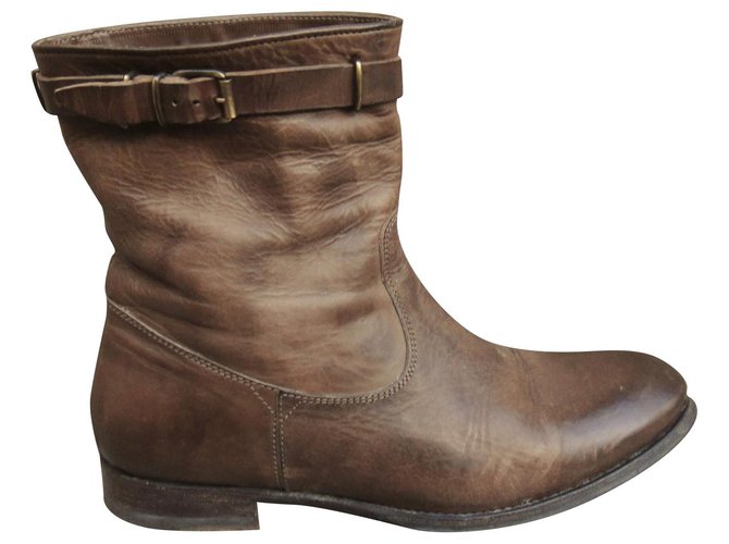 N.D.C. Made By Hand N boots.D.C. Made By Hand in oiled leather Brown  ref.119442