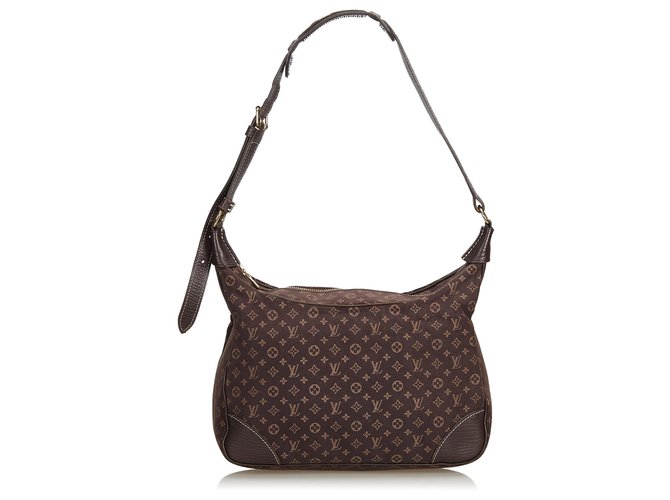 LOUIS VUITTON Monogram Mini Lin Boulogne 30 Shoulder Bag Brown