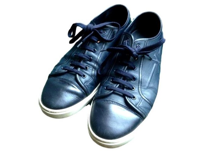 Louis Vuitton scarpe da ginnastica Blu scuro Pelle  ref.119674