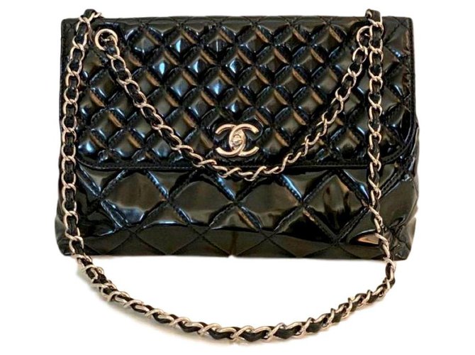Chanel Handtaschen Schwarz Lackleder  ref.119680