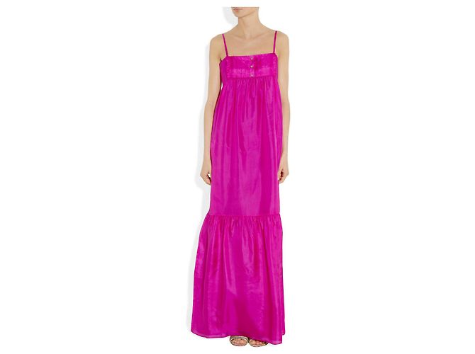 Alice by Temperley Lavender maxi silk dress Fuschia