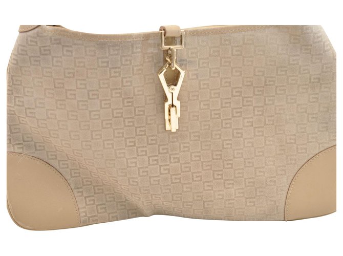 Gucci Sherry Line GG Hand Bag Beige Suede  ref.119710