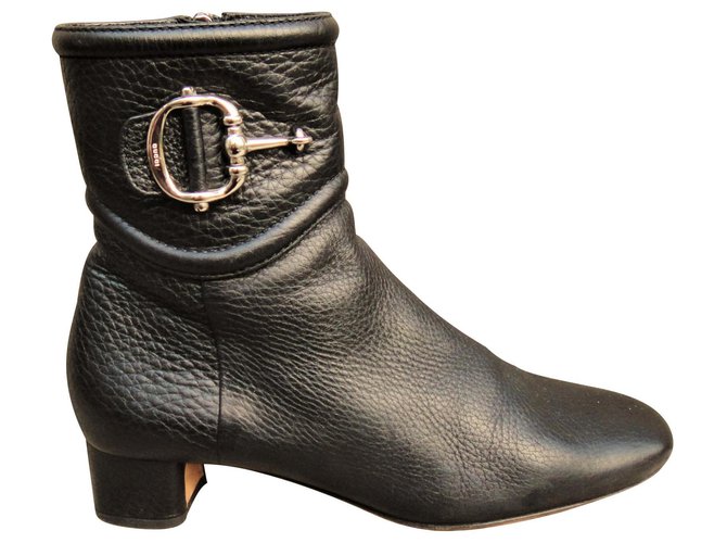 Gucci ankle boots Black Leather  ref.119756