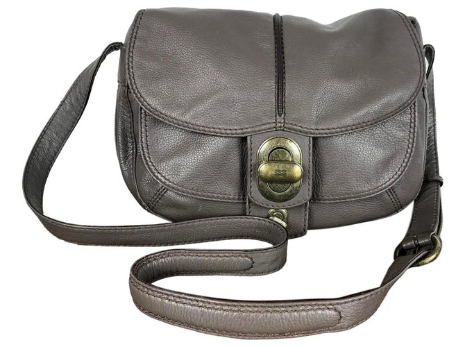 Lancel Shoulder bag Grey Leather  ref.119761