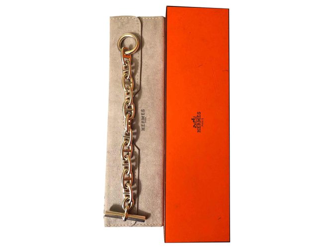 Hermès Modelo grande do bracelete chain da âncora Prata Prata  ref.119777