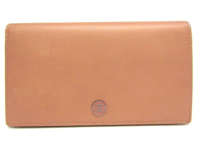 Chanel Pink Calf Leather Wallet Pony-style calfskin  ref.119863