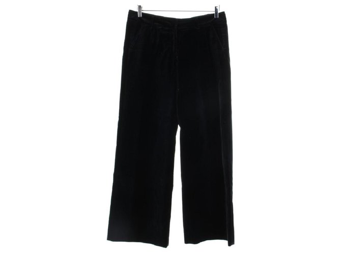 Dries Van Noten Pants, leggings Navy blue Velvet Cotton  ref.119938