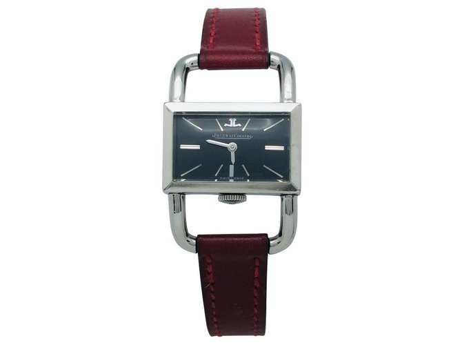 Jaeger Lecoultre & Hermès watch, model "stirrup" steel, Leather bracelet.  ref.120008