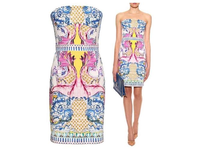 VESTIDO ROBERTO CAVALLI BUSTIER Multicolor