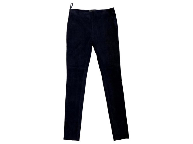 Prada I pantaloni Blu navy Scamosciato  ref.120029