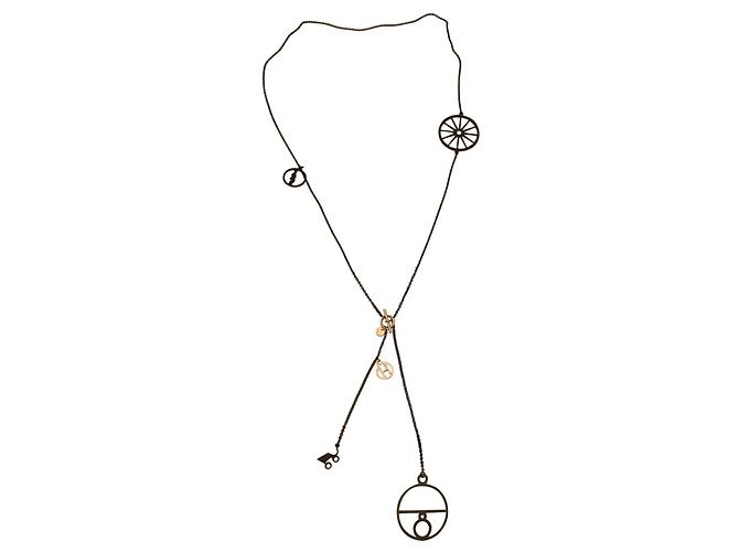 Collana Hermès Crazy Caleche Oro Rosa e Argento Nero D'oro
