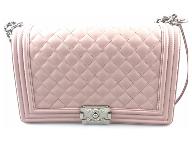 Chanel Pink Lambskin Medium Boy Leather  ref.120047
