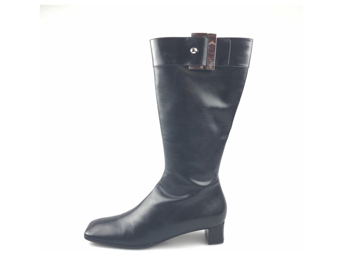 Louis Vuitton Black Leather Boot  ref.120076