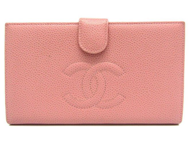 Chanel Pink - zeitlose Geldbörse aus Frankreich Leder  ref.120104