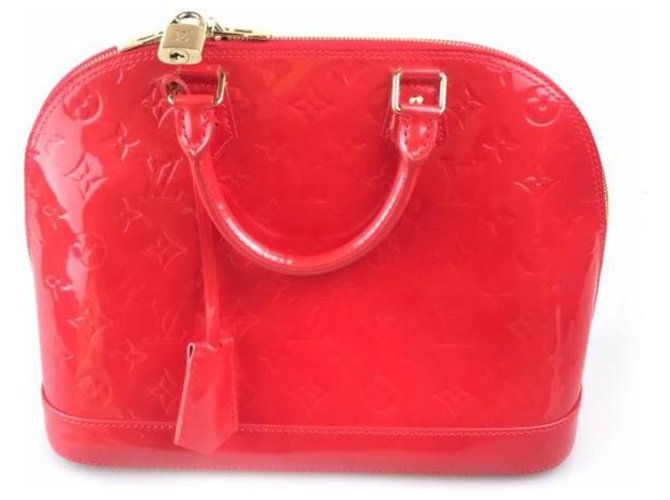 Louis Vuitton Red Vernis Alma PM Leather Patent leather  ref.120107